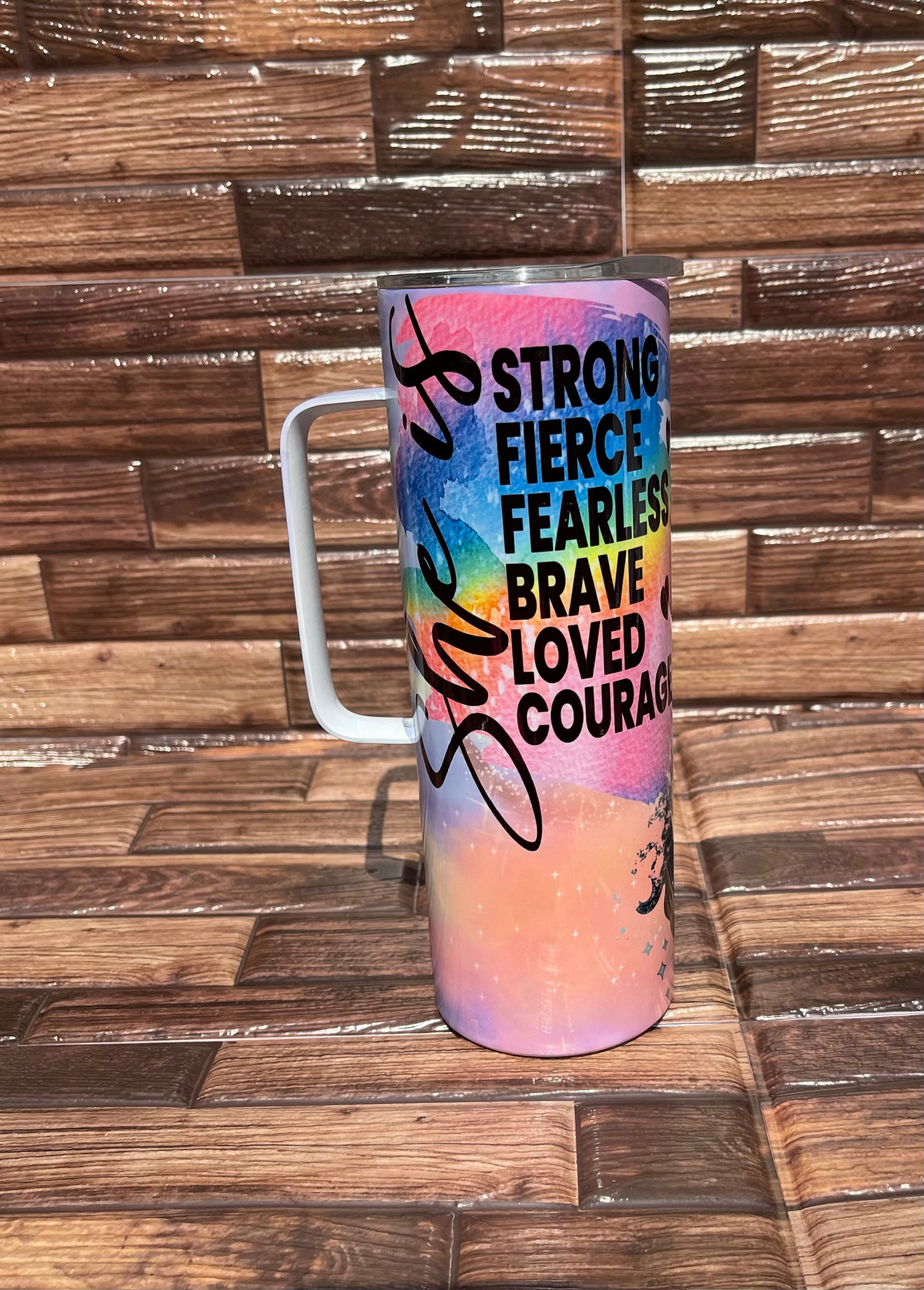 She Is 20oz. Tumbler with Handle