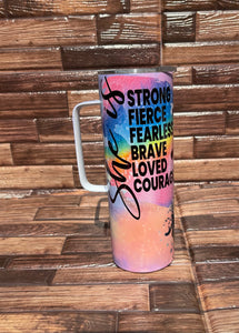 She Is 20oz. Tumbler with Handle