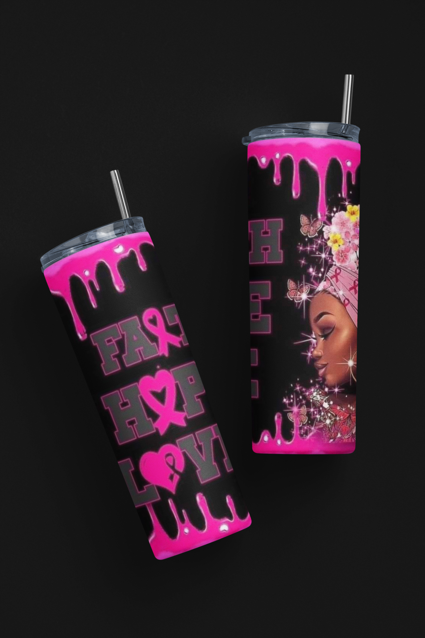 FAITH HOPE LOVE Breast Cancer Tumbler