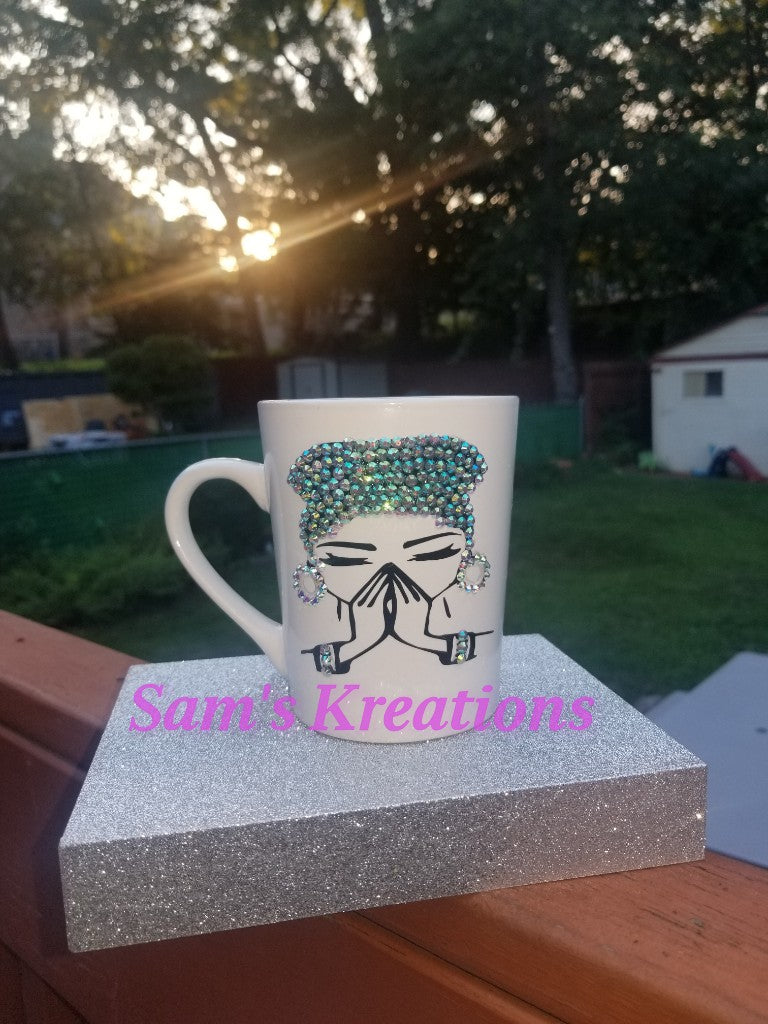 Praying Lady Blinged Coffee Mug