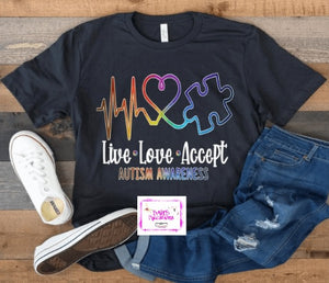 Autism Live - Love - Accept Tshirt