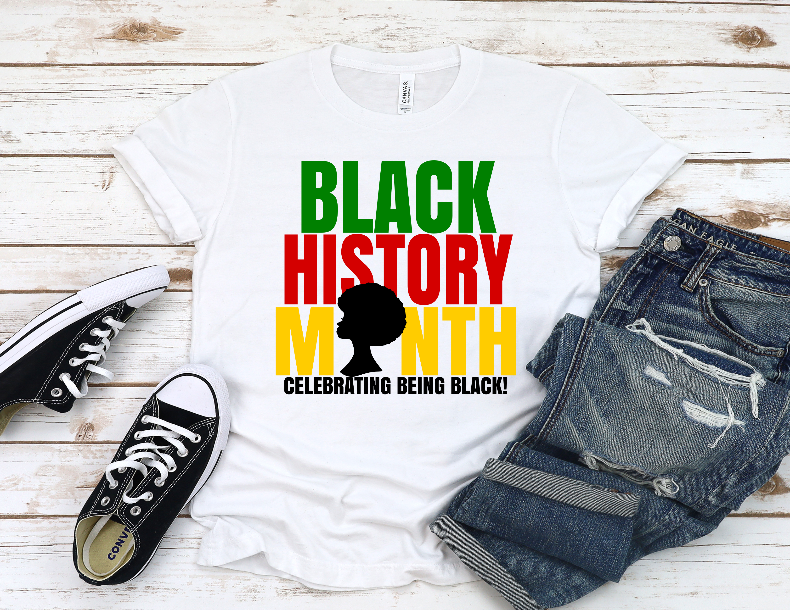 Black History Month Celebrating Being Black! Tshirt