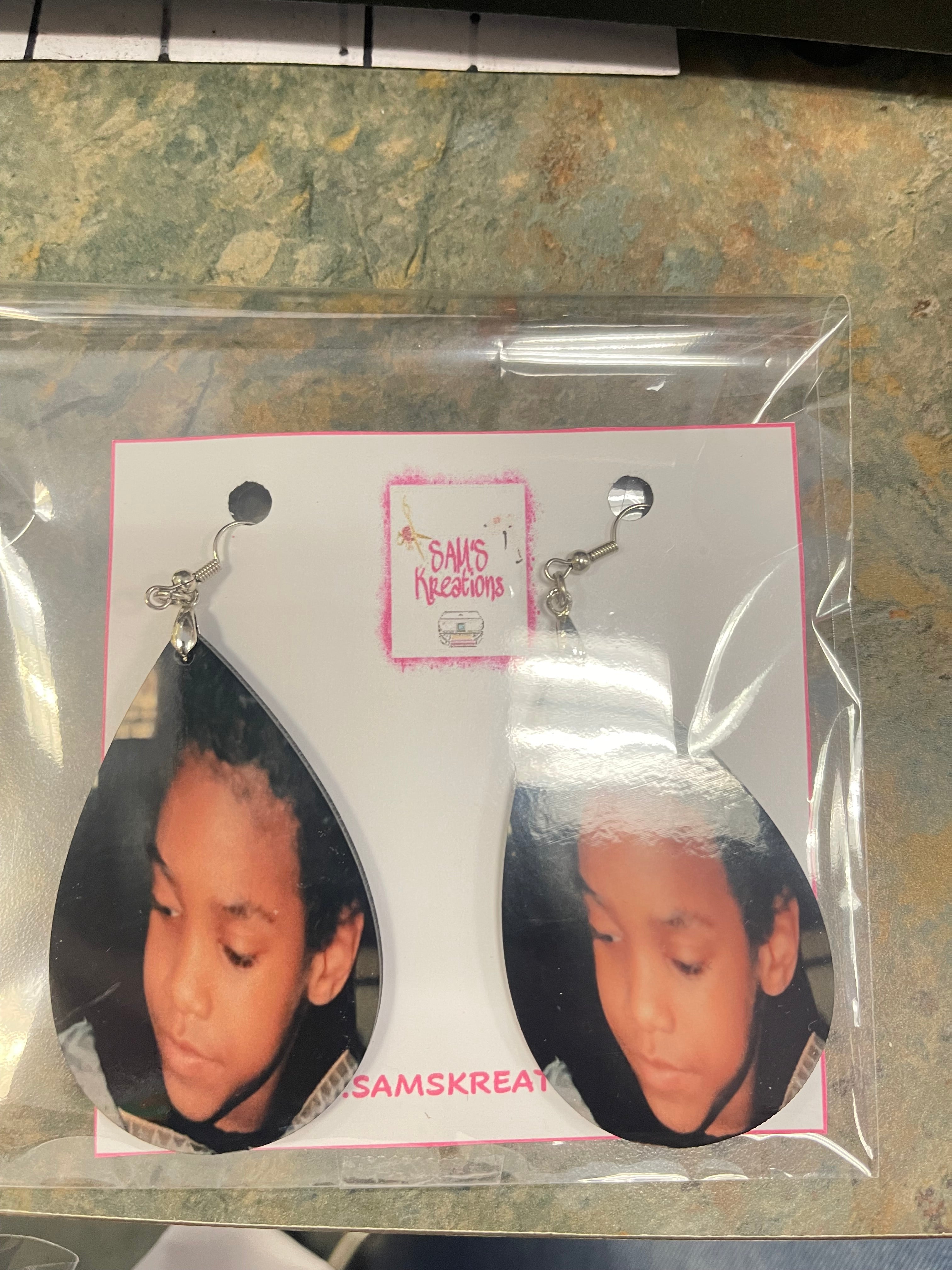 Teardrop Photo Earrings