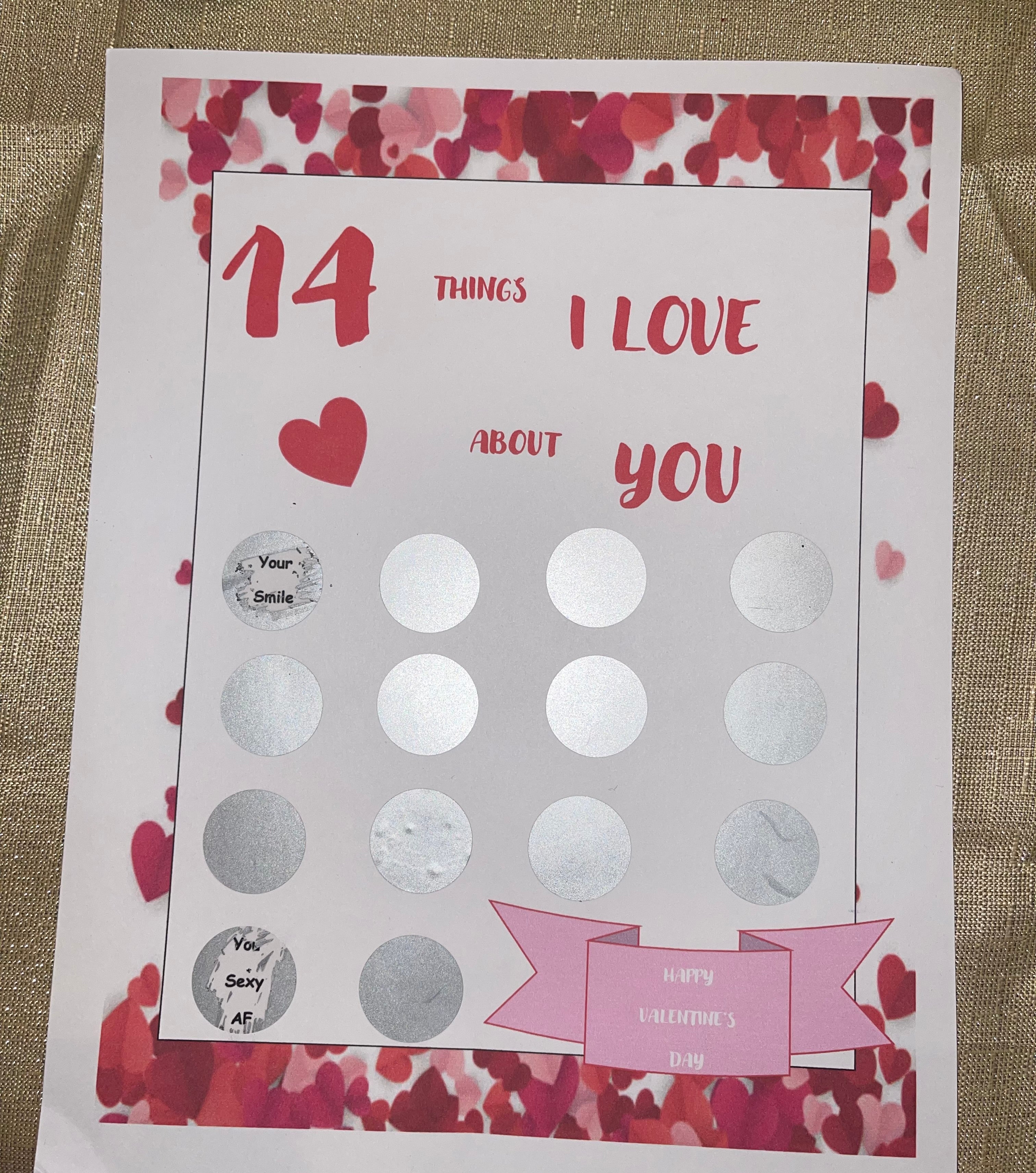 Valentine's Day Scratch Off - 14 Things I Love About You