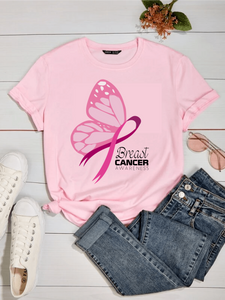 Breast Cancer Awareness  Butterfly Tshirt