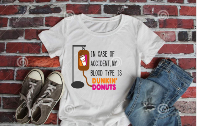 Blood Type Dunkin Donuts Tshirt