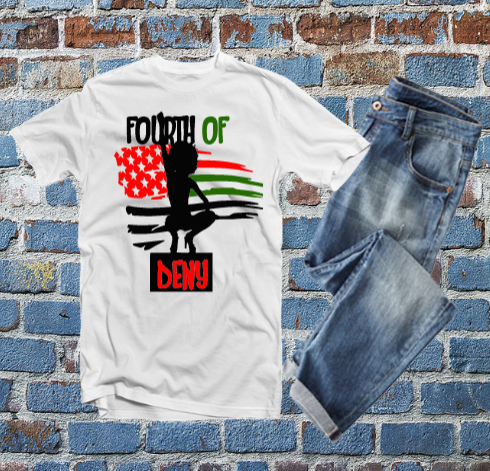 Fourth of Deny Afro Lady Tshirt