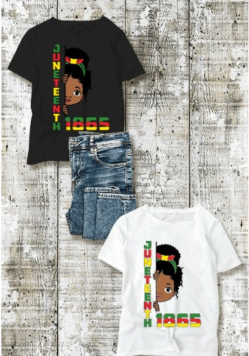 Juneteenth 1865 Girl- Kids Tshirt