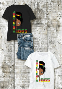 Juneteenth 1865 Girl- Kids Tshirt