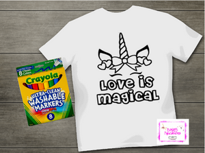 Kids Valentine's Day Coloring Shirts