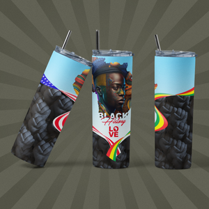 LOVE Black History Male Tumbler w. Fists