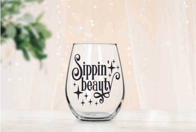 Sippin Beauty Wine Glass