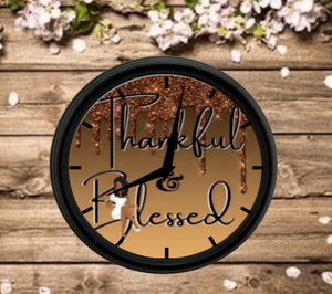 Thankful and Blessed Wall Clock